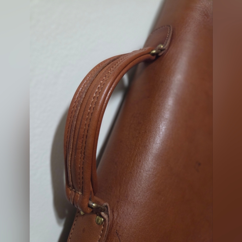 Vintage Coach Leather British Tan Morgan Briefcase Crossbody - Picture 6 of 16